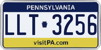 PA license plate LLT3256