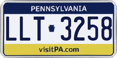 PA license plate LLT3258
