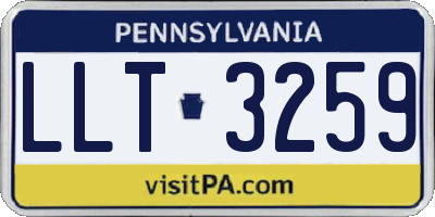 PA license plate LLT3259