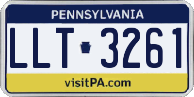 PA license plate LLT3261