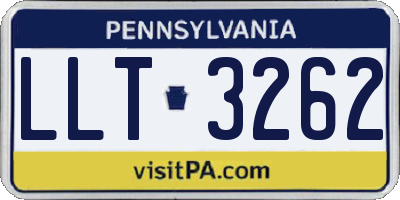 PA license plate LLT3262