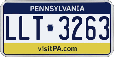 PA license plate LLT3263