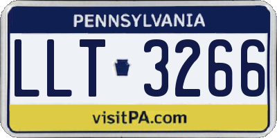 PA license plate LLT3266