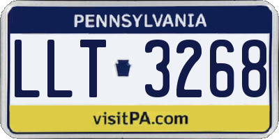 PA license plate LLT3268