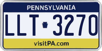 PA license plate LLT3270