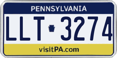 PA license plate LLT3274