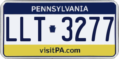 PA license plate LLT3277
