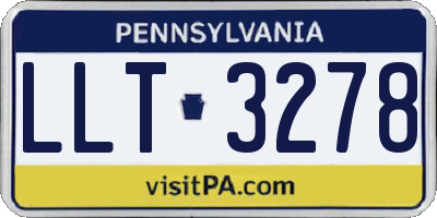 PA license plate LLT3278