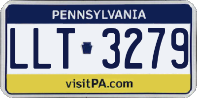 PA license plate LLT3279