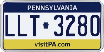 PA license plate LLT3280