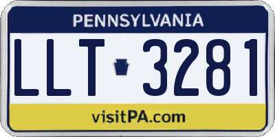 PA license plate LLT3281