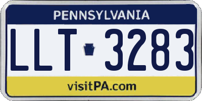 PA license plate LLT3283