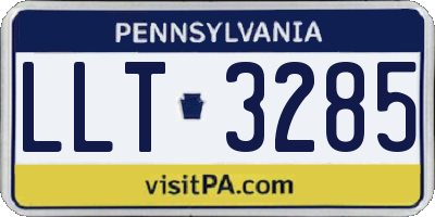 PA license plate LLT3285