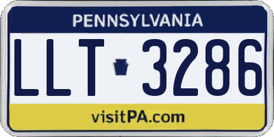 PA license plate LLT3286
