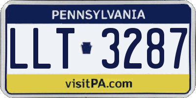 PA license plate LLT3287