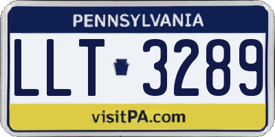 PA license plate LLT3289