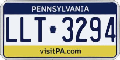 PA license plate LLT3294