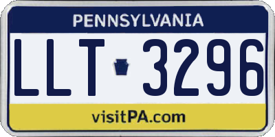 PA license plate LLT3296