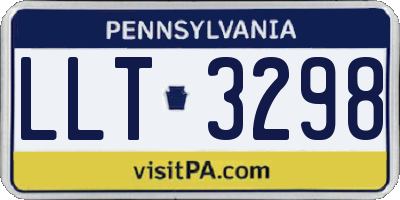 PA license plate LLT3298