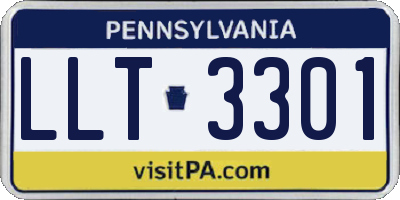 PA license plate LLT3301