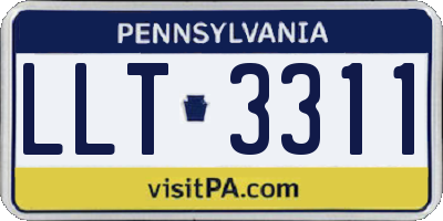 PA license plate LLT3311