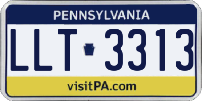 PA license plate LLT3313