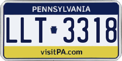 PA license plate LLT3318