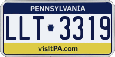 PA license plate LLT3319