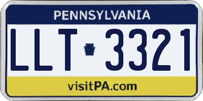 PA license plate LLT3321