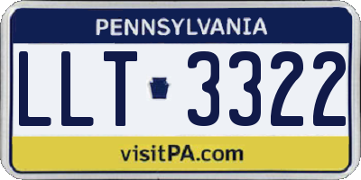 PA license plate LLT3322