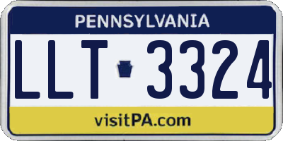 PA license plate LLT3324