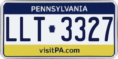 PA license plate LLT3327