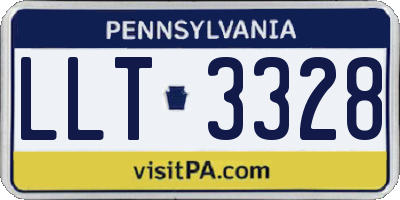 PA license plate LLT3328