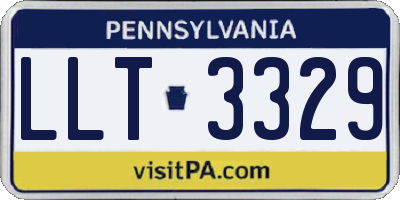 PA license plate LLT3329
