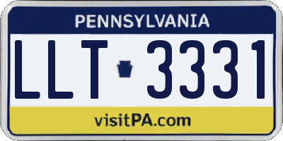 PA license plate LLT3331