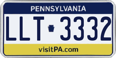 PA license plate LLT3332
