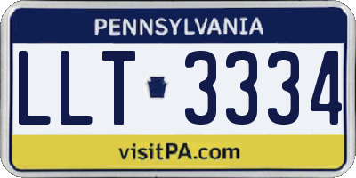 PA license plate LLT3334