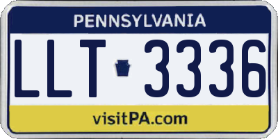 PA license plate LLT3336