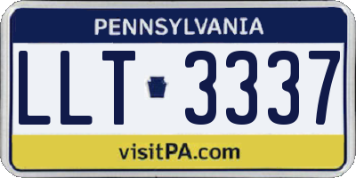 PA license plate LLT3337