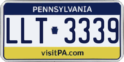 PA license plate LLT3339