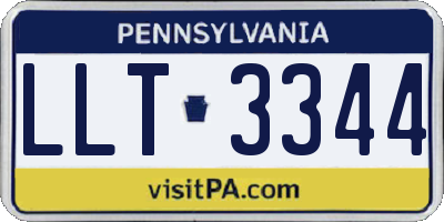 PA license plate LLT3344