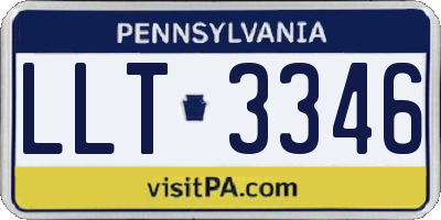 PA license plate LLT3346