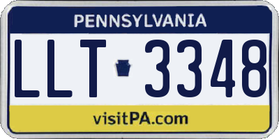 PA license plate LLT3348