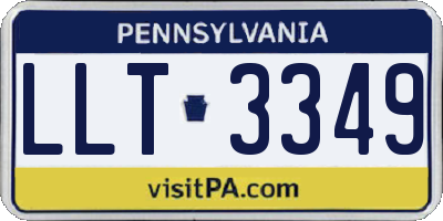 PA license plate LLT3349