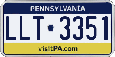 PA license plate LLT3351