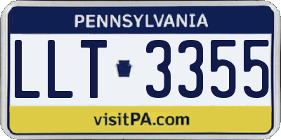 PA license plate LLT3355