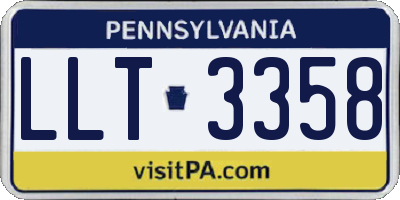 PA license plate LLT3358