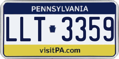 PA license plate LLT3359
