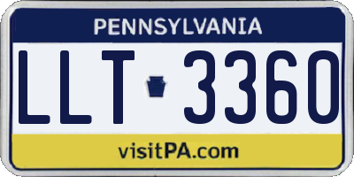 PA license plate LLT3360