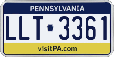 PA license plate LLT3361